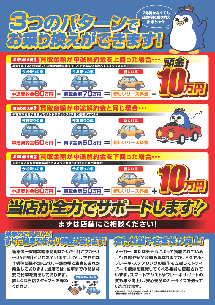 3つのパターンでお乗り換えできます!
